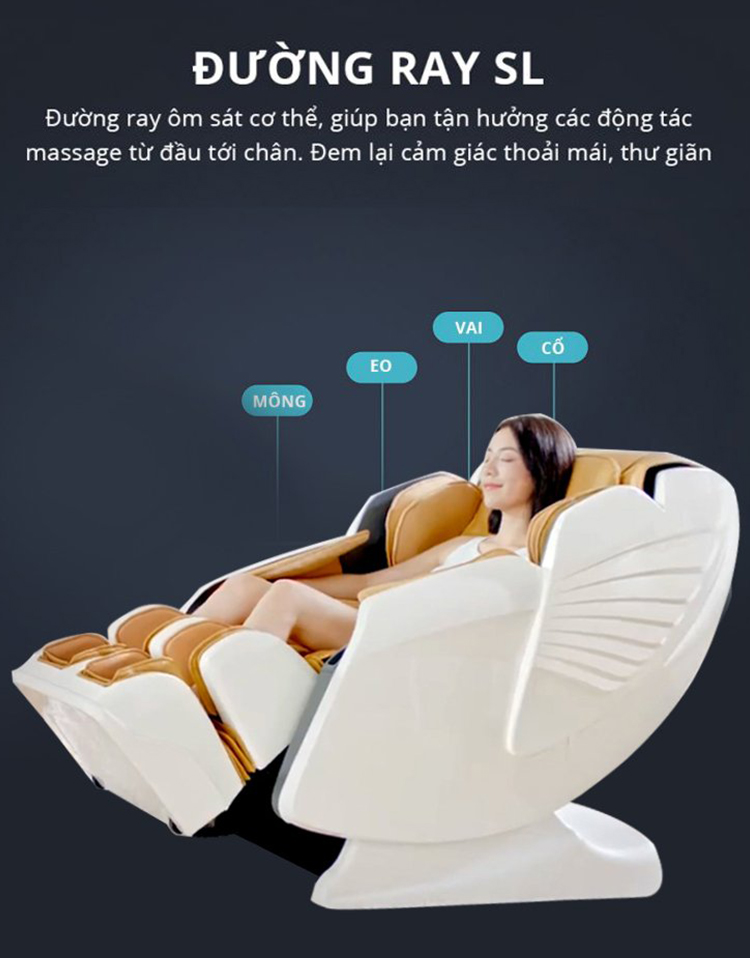 đường ray ghế massage Shimono OS 850Pro